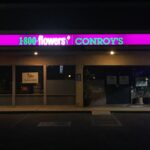 1-800-flowers illuminated box sign