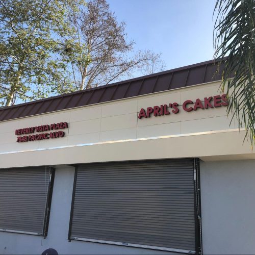 April's CakesWalnut Park, Los Angeles CountyScope of work: Fabricate and install face lit channel letters on raceway