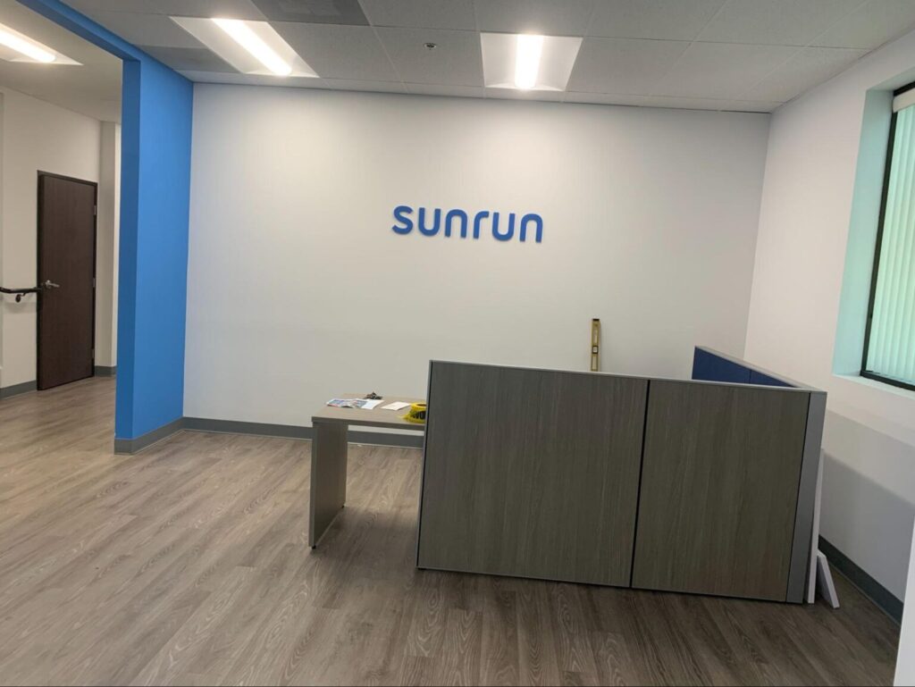 Interior office sign for sunrun